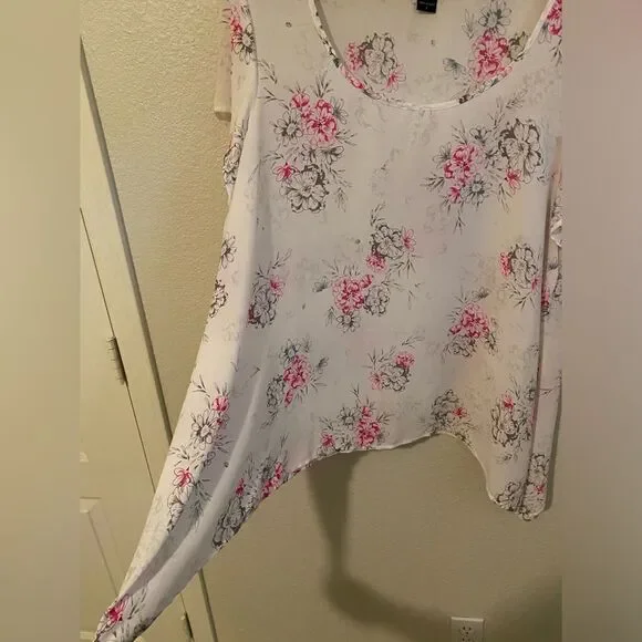 Coquette Torrid 1 Dainty Floral AOP Blouse XL Cottage Boho Fairy Delicate - Picture 4 of 8